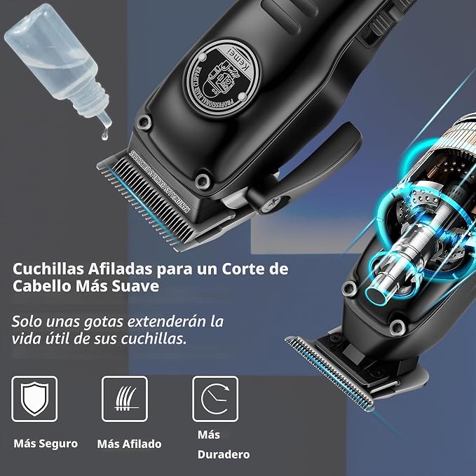 Kit Profesional Barbería Kemei KM-1827 Clipper y Trimmer + Rasuradora Shaver Profesional Kemei KM-T95 - Imagen 3