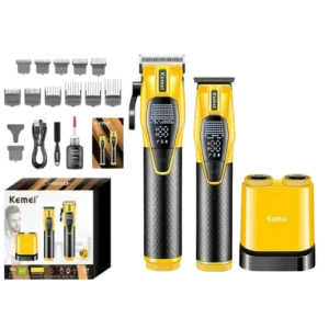 Kit Profesional Barbería Kemei KM-8561 Clipper y Trimmer